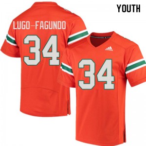 Youth Hurricanes #34 Elias Lugo-Fagundo Orange Official Jersey 578414-813
