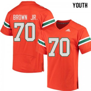 Youth Hurricanes #70 George Brown Jr. Orange High School Jerseys 275918-658