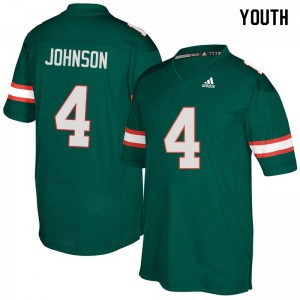 Youth Miami #4 Jaquan Johnson Green Stitch Jersey 751423-201
