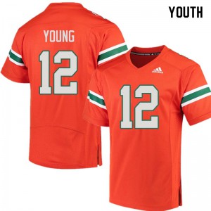 Youth Miami #12 Malek Young Orange University Jerseys 398266-791