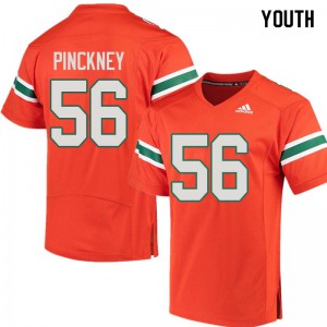 Youth Miami #56 Michael Pinckney Orange Player Jersey 918183-505