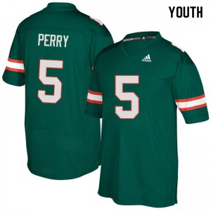 Youth Hurricanes #5 NKosi Perry Green Stitched Jerseys 795364-621