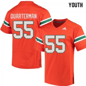 Youth Miami Hurricanes #55 Shaquille Quarterman Orange Alumni Jersey 421956-746
