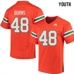 Youth Miami #48 Thomas Burns Orange Stitch Jerseys 502009-935