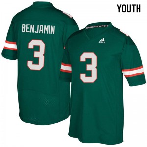 Youth Miami #3 Travis Benjamin Green NCAA Jerseys 838941-104