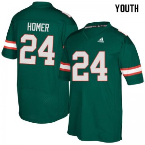 Youth Miami #24 Travis Homer Green Alumni Jerseys 807156-399