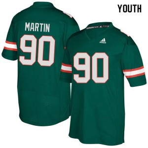 Youth Hurricanes #90 Tyreic Martin Green Player Jersey 971455-274