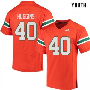 Youth Miami #40 Will Huggins Orange NCAA Jerseys 640823-700