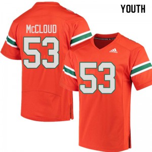 Youth Hurricanes #53 Zach McCloud Orange Player Jersey 163412-124