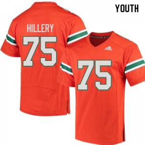 Youth Miami Hurricanes #75 Zalontae Hillery Orange Alumni Jersey 663250-870