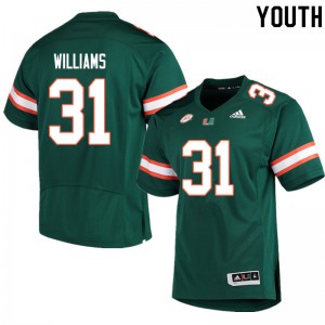 Youth Miami #31 Avantae Williams Green NCAA Jerseys 364021-237
