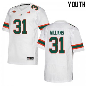 Youth Hurricanes #31 Avantae Williams White Player Jersey 722174-974