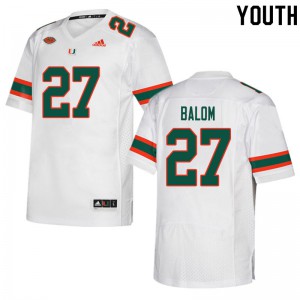 Youth Miami #27 Brian Balom White Player Jerseys 153502-716