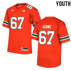 Youth Miami #67 Gavin Adams Orange Stitch Jerseys 822671-780