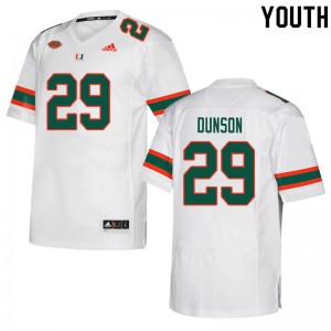 Youth University of Miami #29 Isaiah Dunson White College Jersey 384299-567