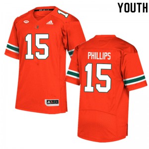Youth Miami #15 Jaelan Phillips Orange Embroidery Jersey 588549-145