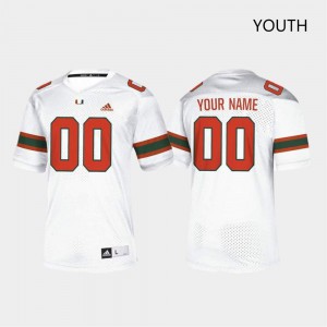Youth University of Miami #00 Custom White Limited Official Jersey 937404-254