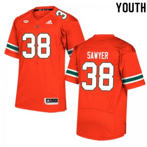 Youth Miami #38 Shane Sawyer Orange Official Jerseys 841638-562